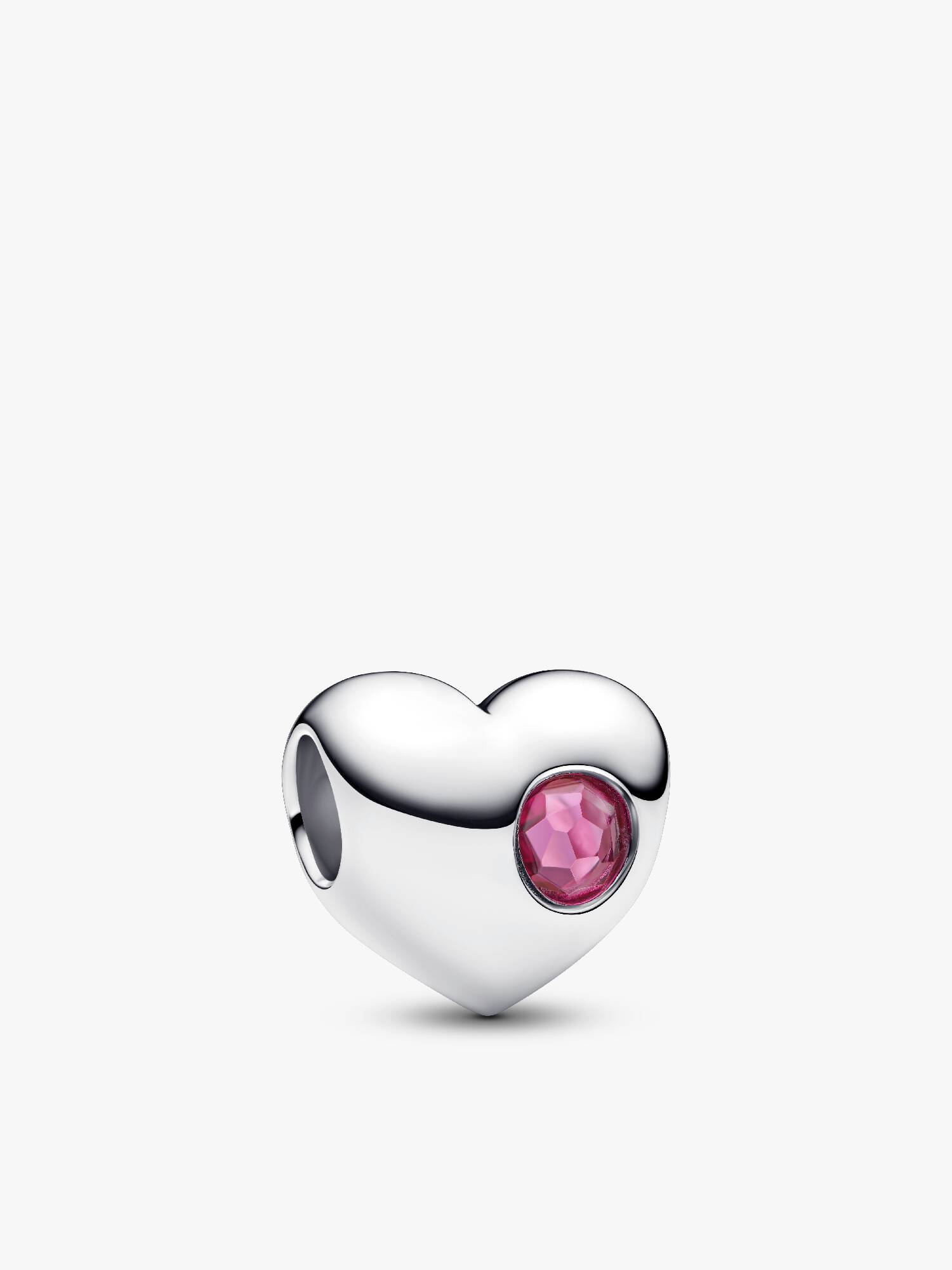 Engravable Pink Stone Heart Charm