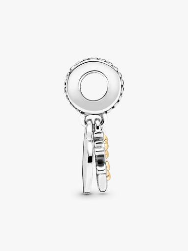 Two-Tone Family Tree Heart Dangle Charm
