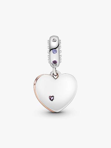 In my heart PANDORA Rose and silver dangle with fancy purple cubic zirconia, rose pink crystal, lilac crystal and clear cubic zirconia
