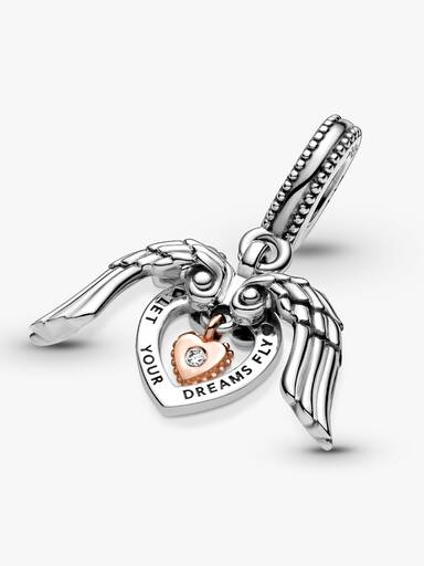 Pandora Club 2021 Angel Wings & Heart Dangle Charm