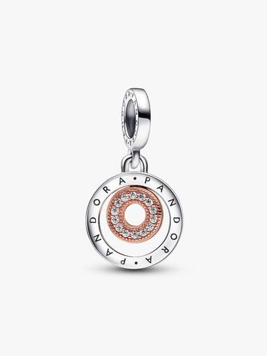 Pandora Moments Two-tone Logo Circles Dangle Charm