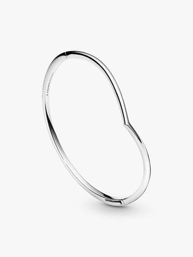 Wishbone silver bangle