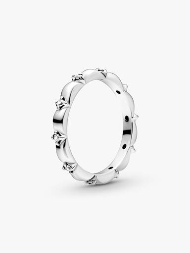 Sterling silver ring with clear cubic zirconia