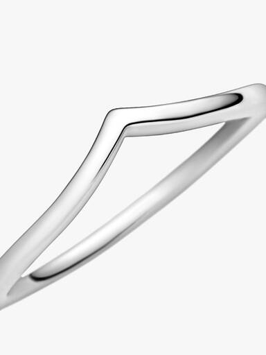Wishbone silver ring