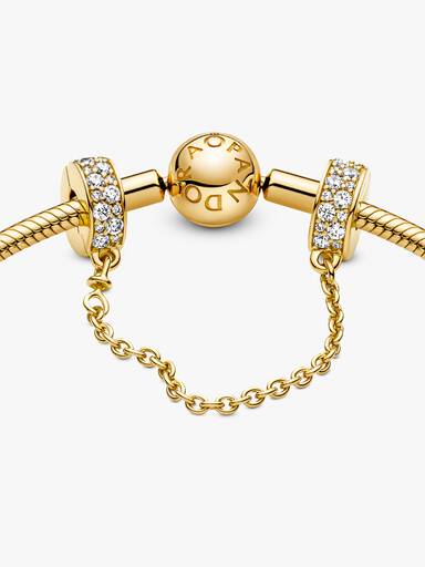 Clear Pavé Safety Chain Clip Charm