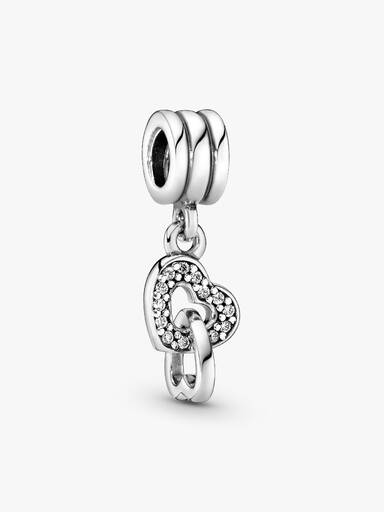 Interlocked Hearts Dangle Charm