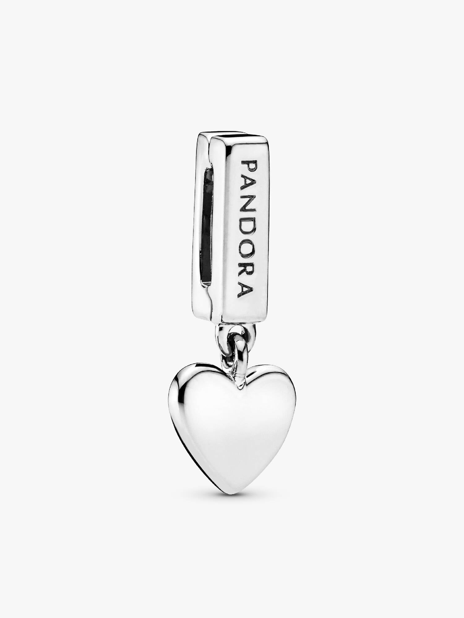 PANDORA Reflexions dangling heart silver clip charm