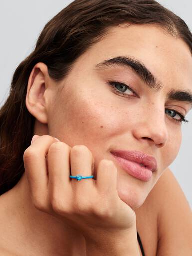 Turquoise-coloured Heart Stone Ring