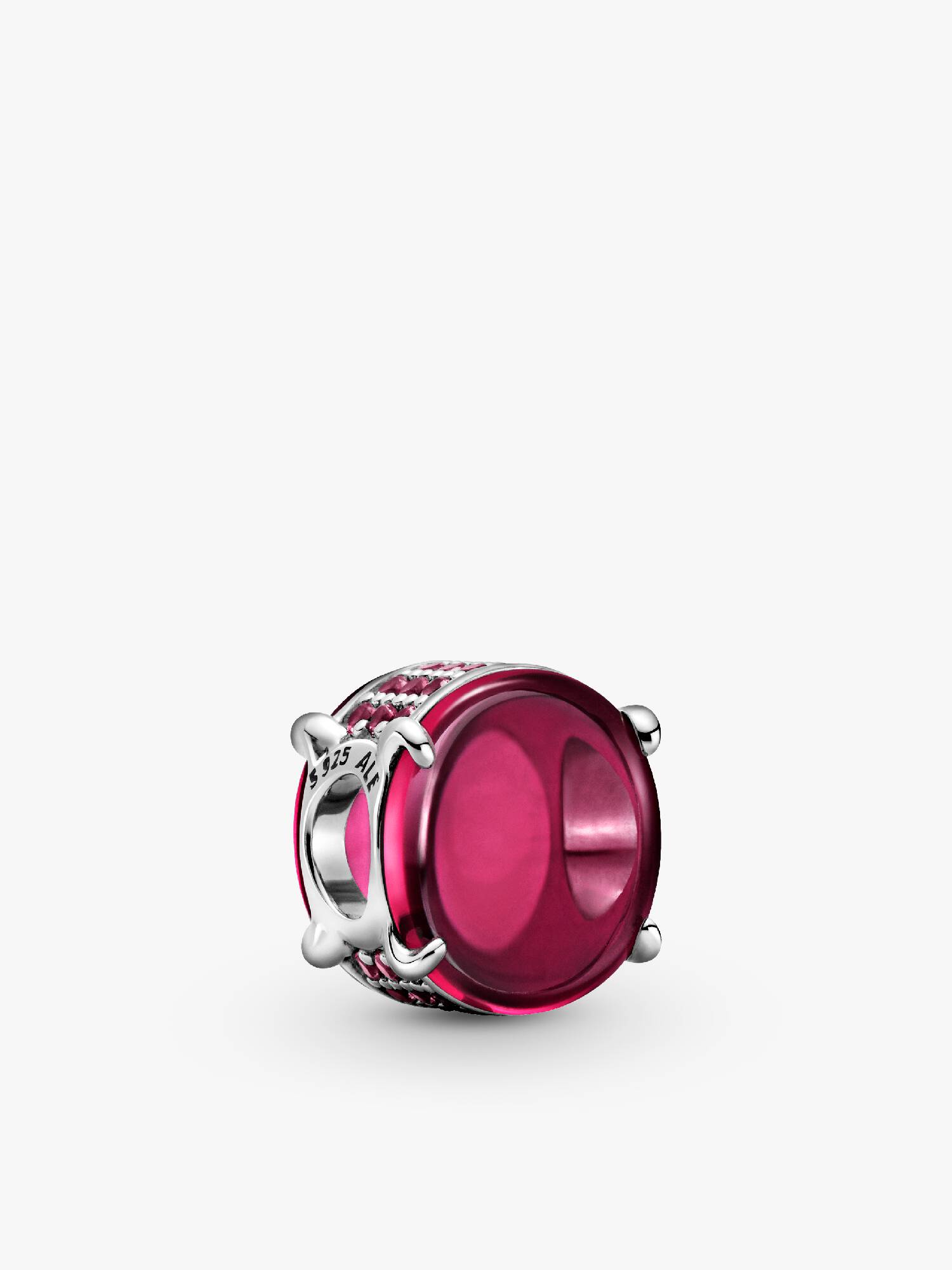 Fuchsia Rose Oval Cabochon Charm