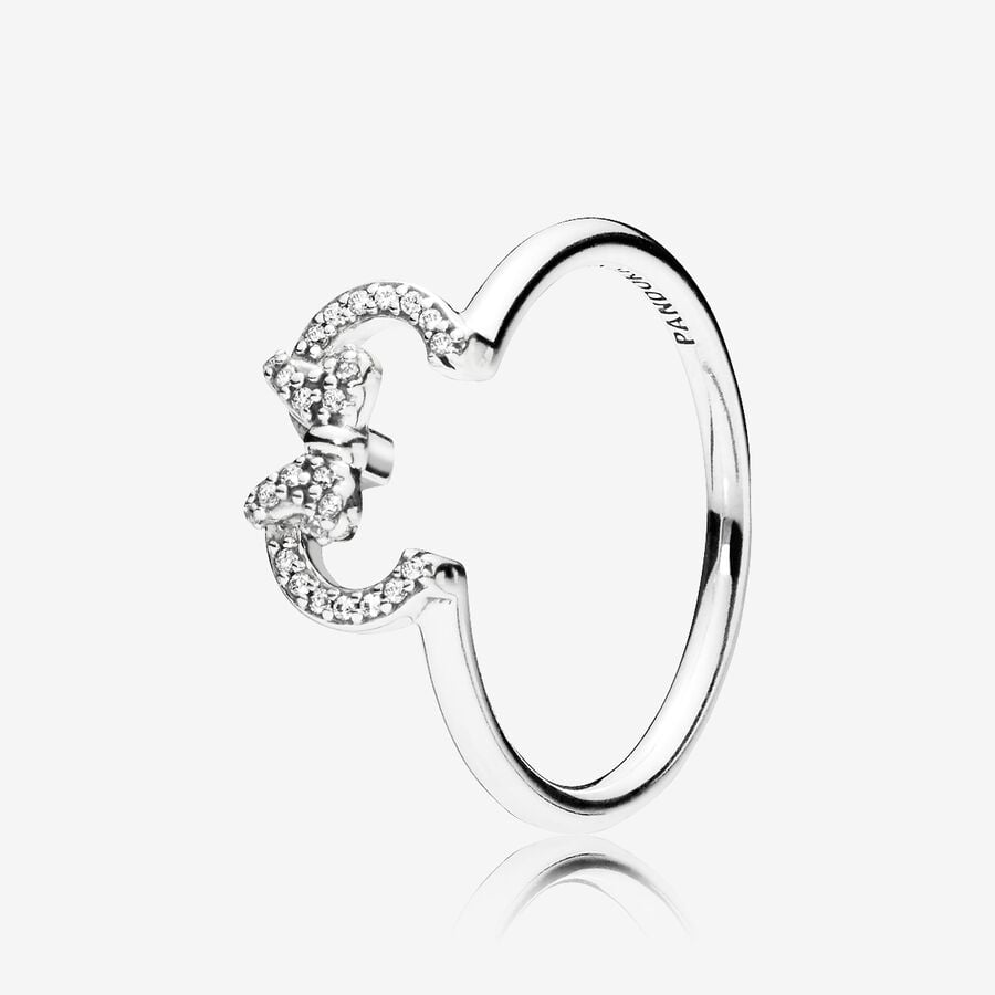 Disney Minnie silver ring with clear cubic zirconia image number 0