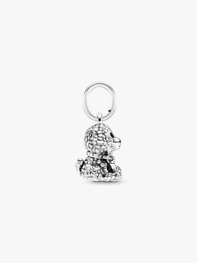 Poodle sterling silver dangle with black enamel