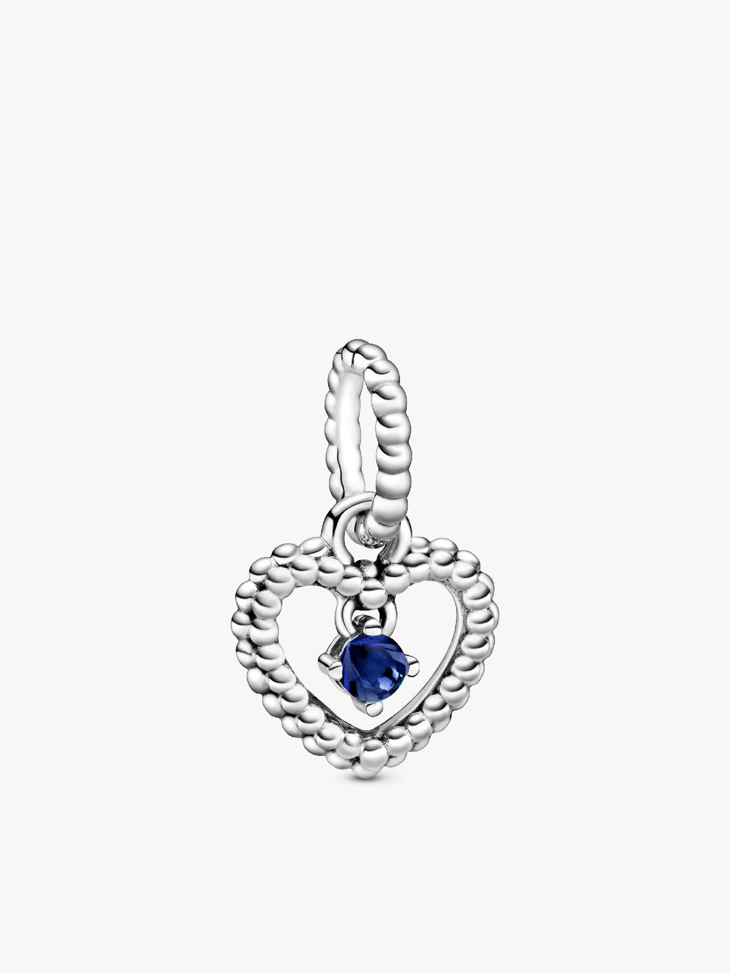 Sea Blue Beaded Heart Dangle Charm