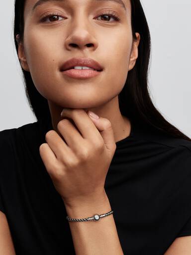 Black Cord Box Chain Bracelet