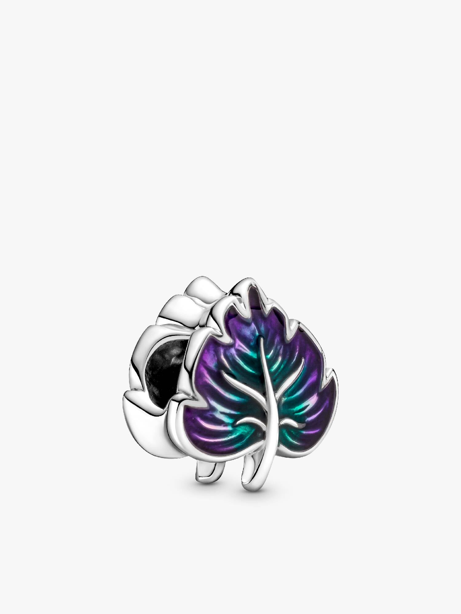 Purple & Green Leaf Charm