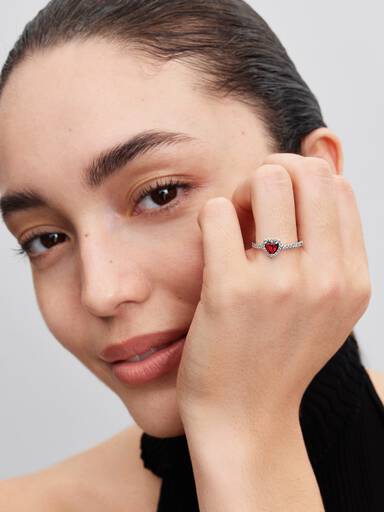 Elevated Red Heart Ring