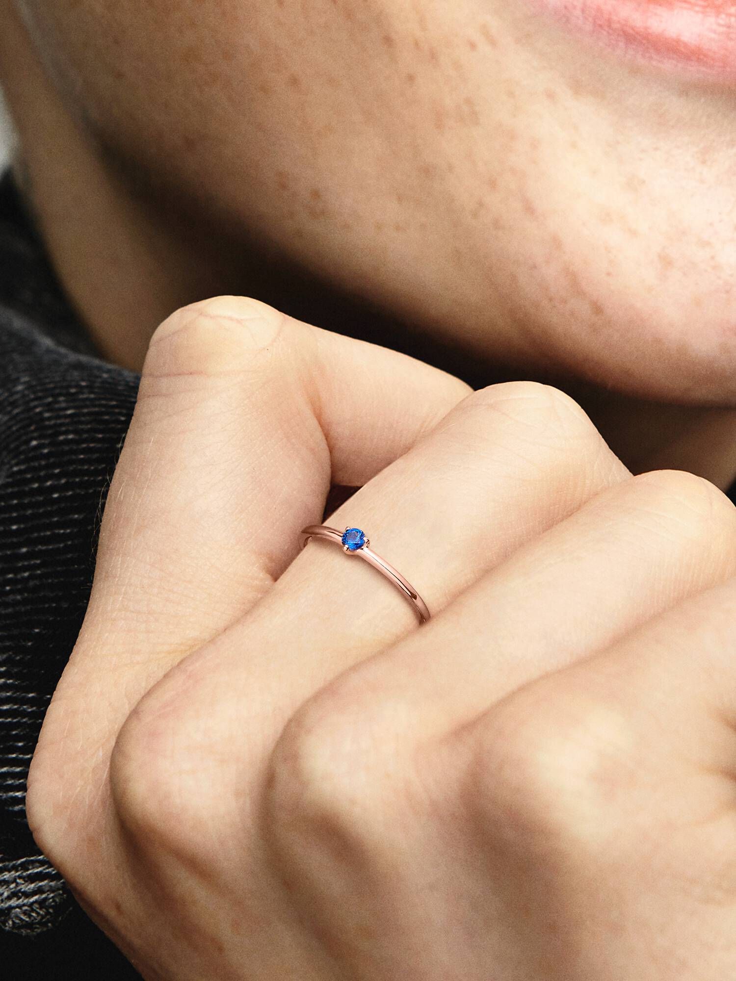 Stellar Blue Solitaire Ring