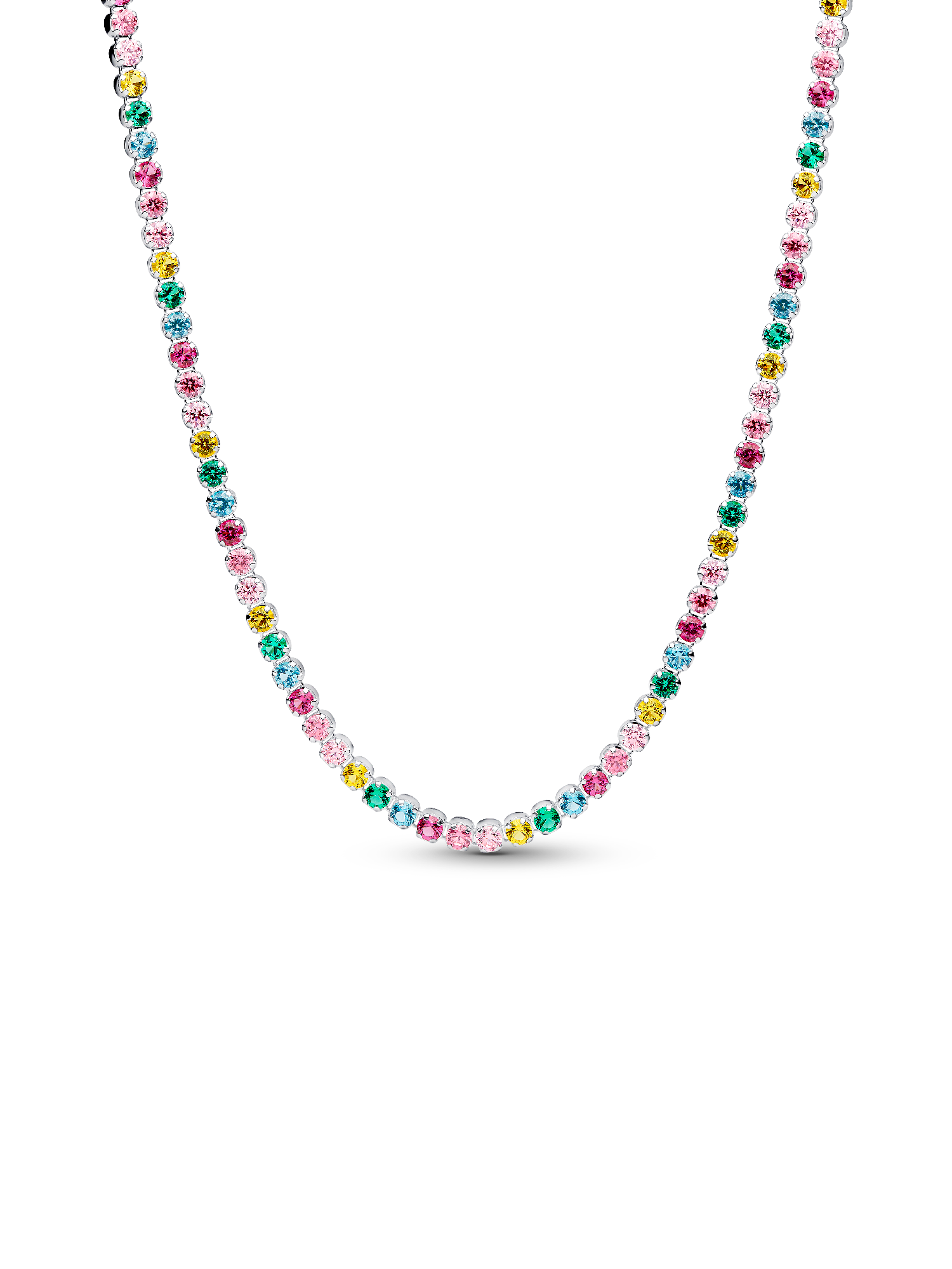 Rainbow Tennis Necklace | Sterling silver | Pandora ZA