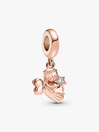 Heart Winged Angel Dangle Charm