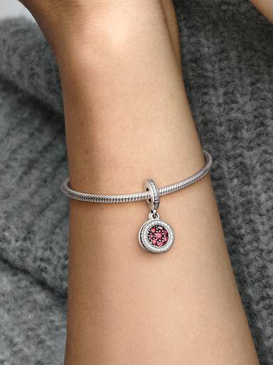 Sparkling Red Disc Double Dangle Charm