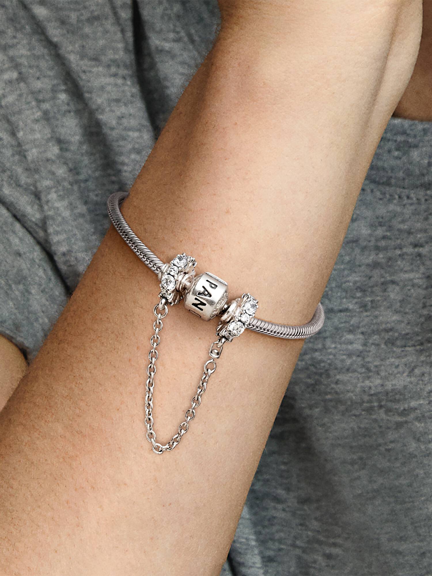 Clear Sparkle Safety Chain Charm