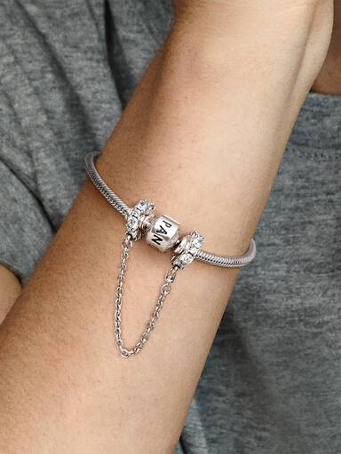 Clear Sparkle Safety Chain Charm