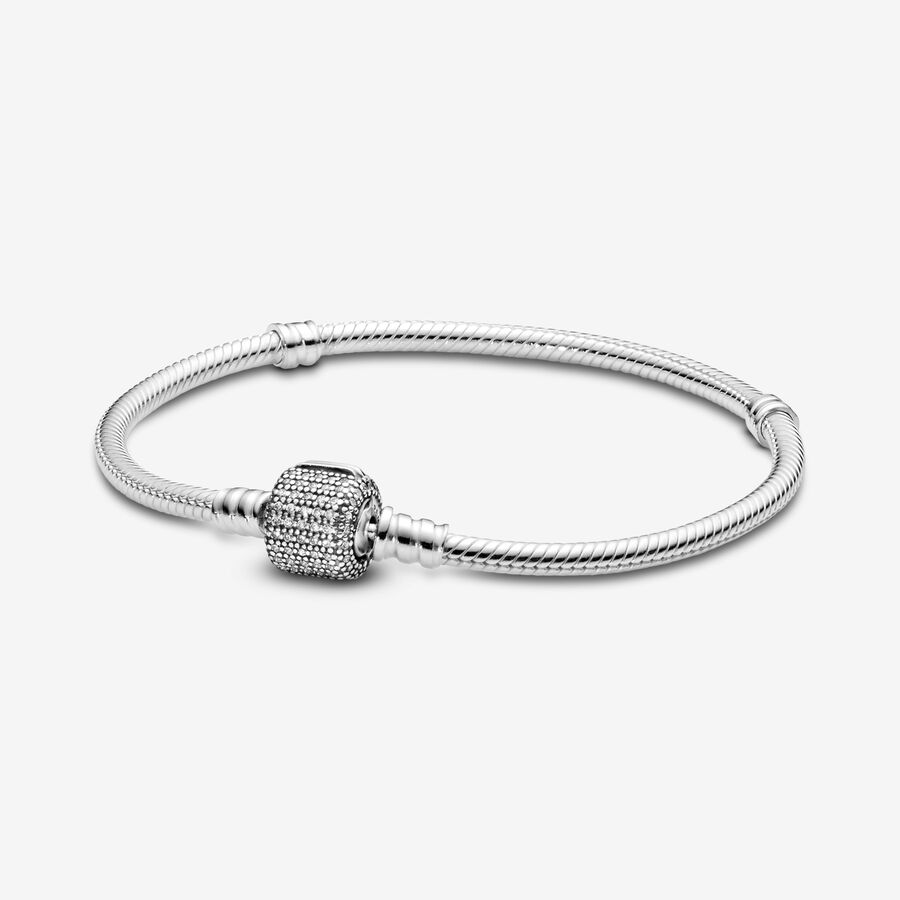 Silver bracelet with clear cubic zirconia image number 0