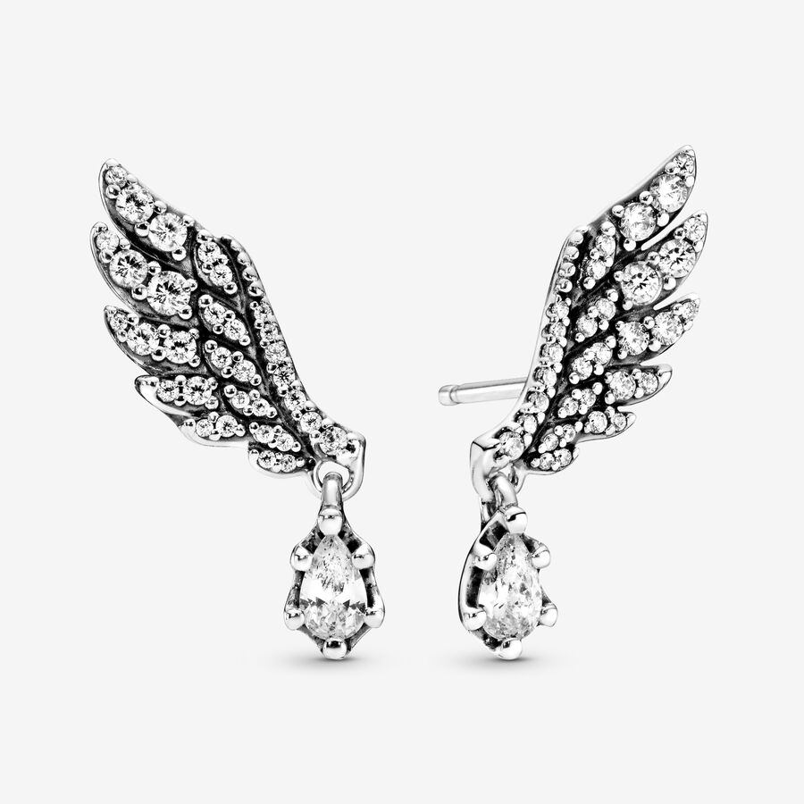Dangling Angel Wing Stud Earrings image number 0