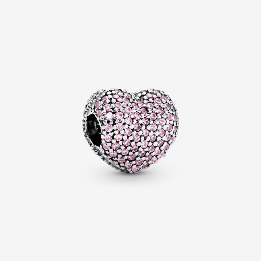 Pink Pavé Heart Clip Charm image number 0