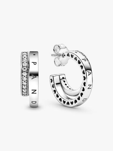 Pavé Double Hoop Earrings