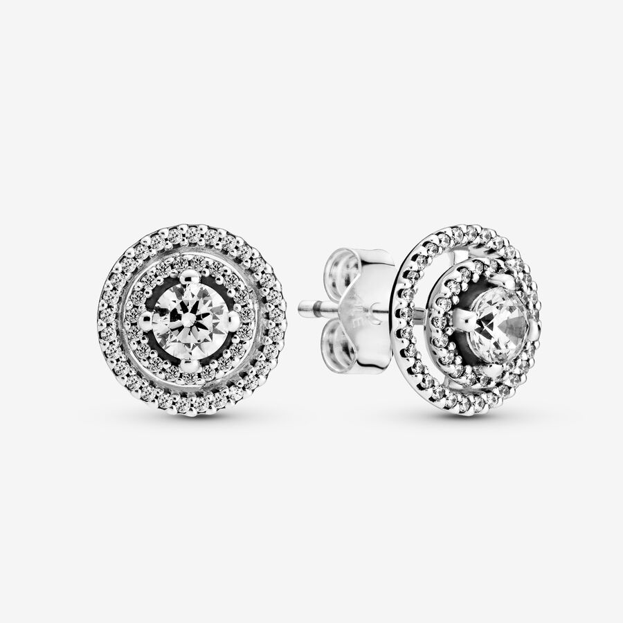 Sparkling Double Halo Stud Earrings image number 0