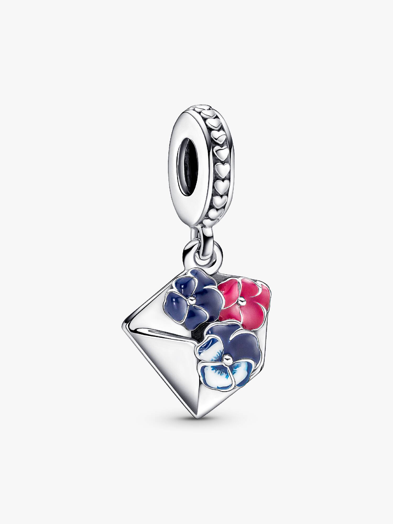 Pansy Flower Envelope Dangle Charm