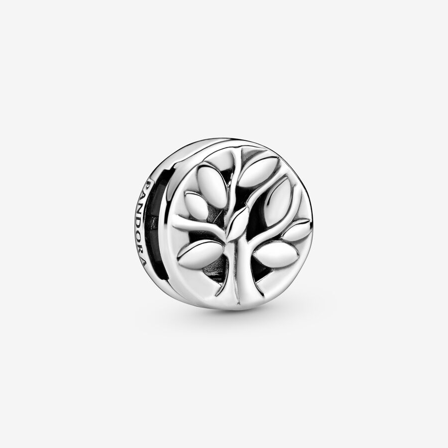 PANDORA Reflexions family tree silver clip charm image number 0