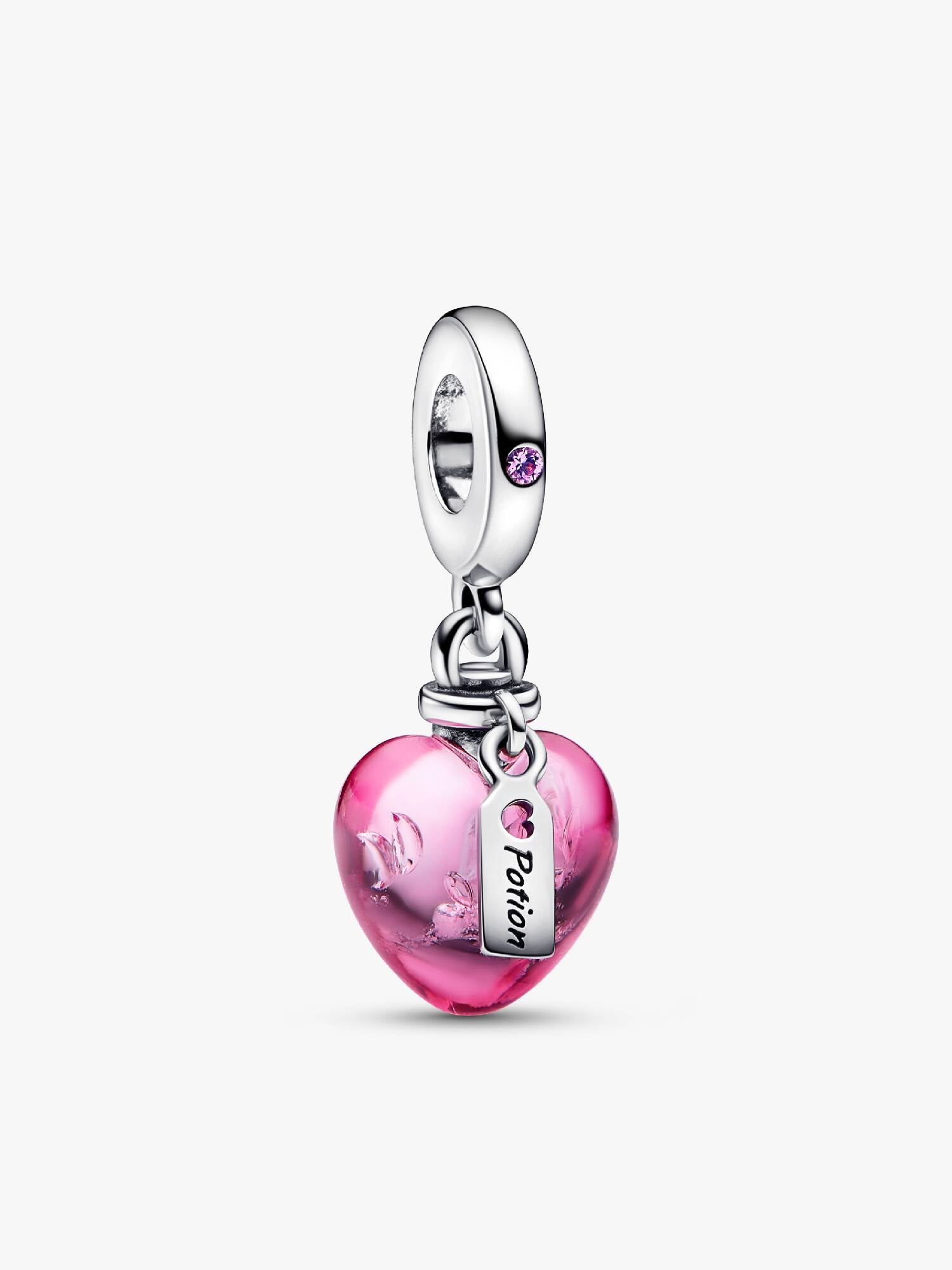 Love Potion Murano Glass Heart Dangle Charm