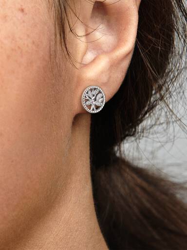 Sparkling Family Tree Stud Earrings