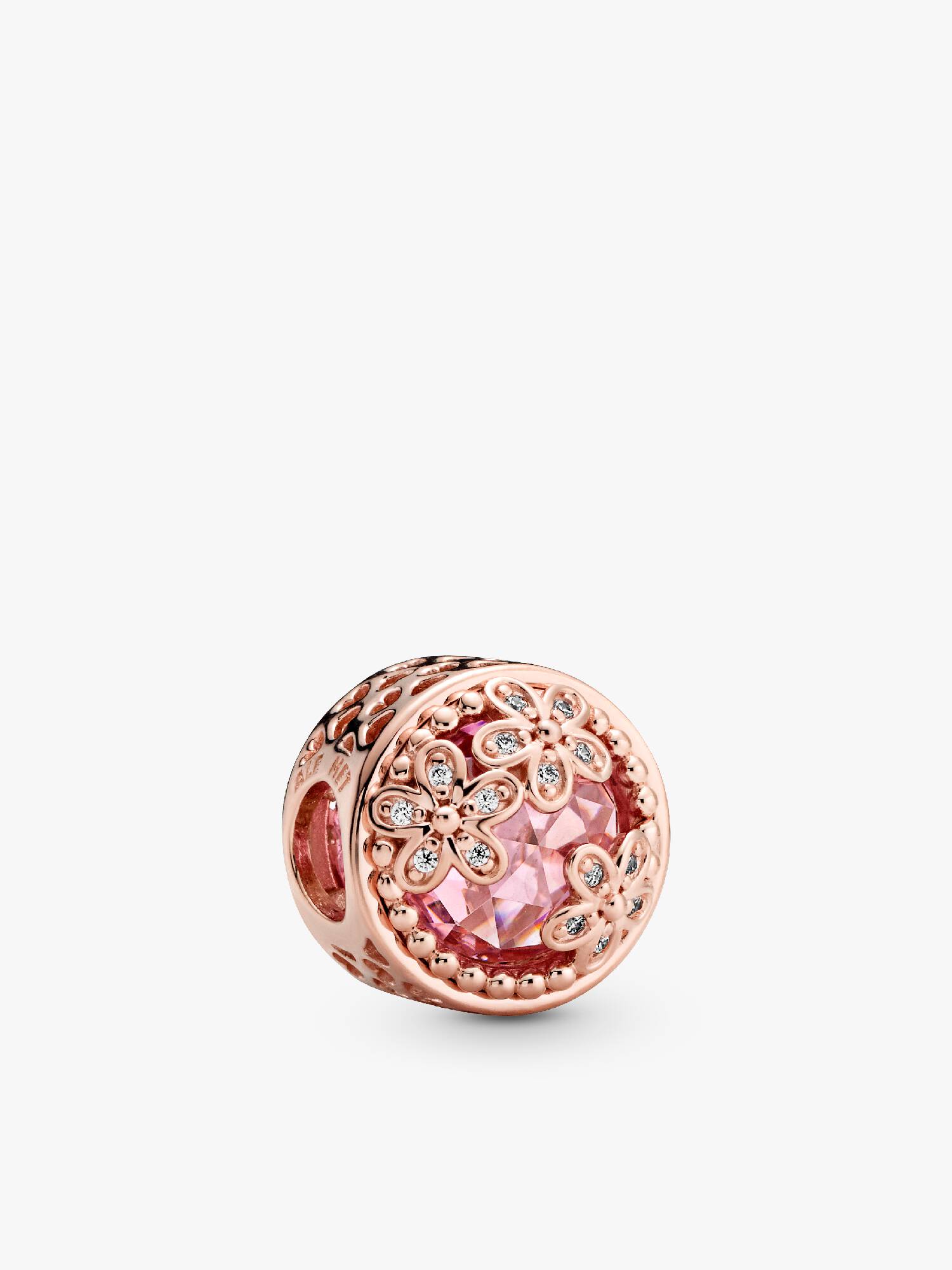 Daisy 14k rose gold-plated charm with pink cubic zirconia and clear cubic zirconia