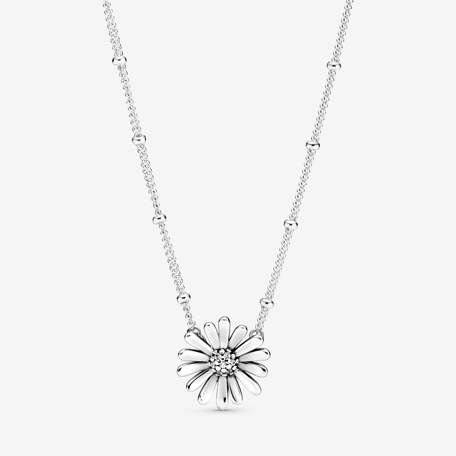 Daisy sterling silver collier with clear cubic zirconia image number 0