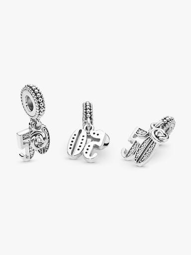 50 silver dangle with clear cubic zirconia