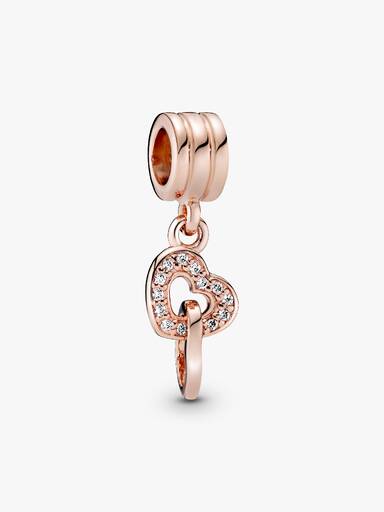 Heart PANDORA Rose dangle with cubic zirconia