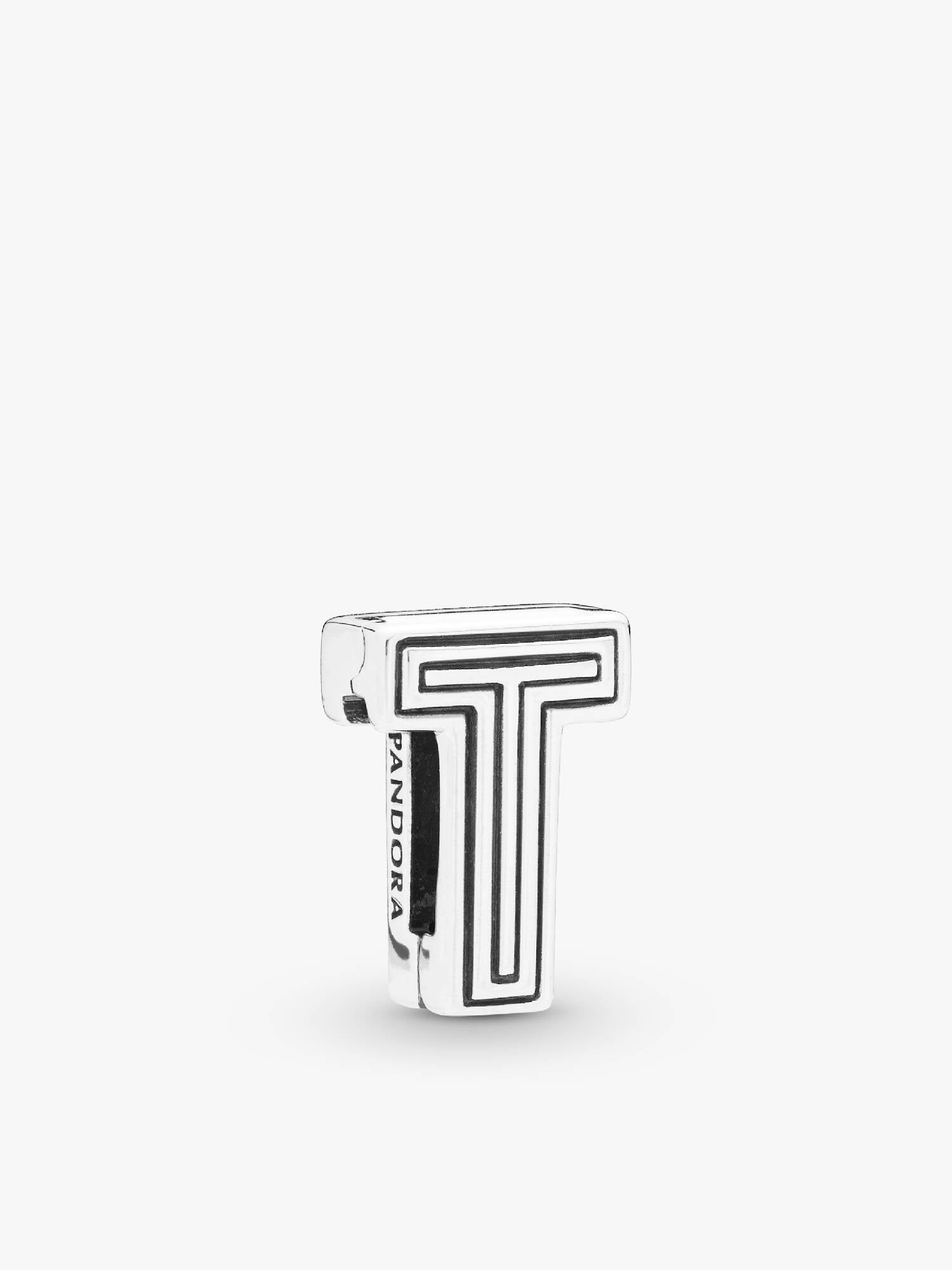 Pandora Reflexions letter T silver clip charm
