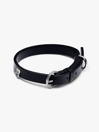 Black Leather-free Fabric Pet Collar
