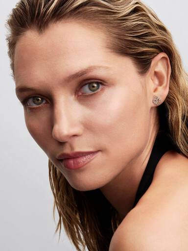 Sparkling Heart Padlock Stud Earrings