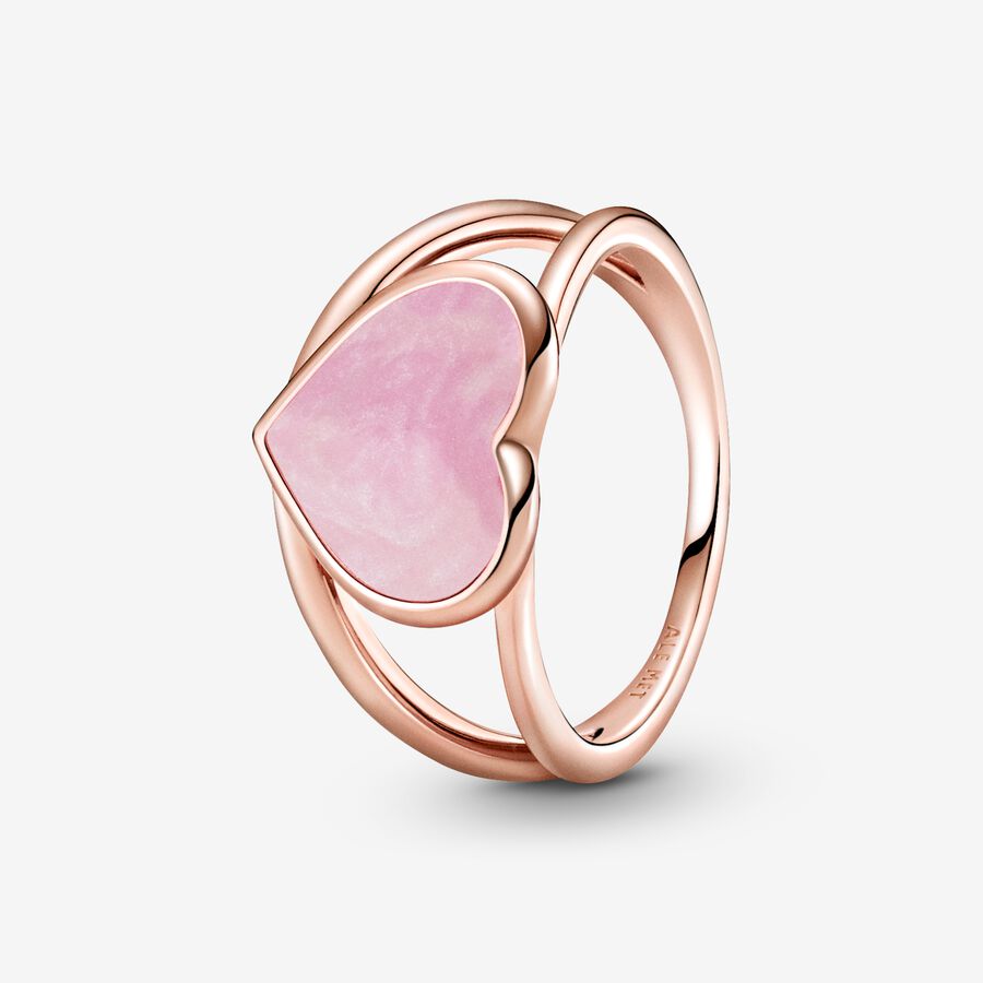 Pink Swirl Heart Statement Ring image number 0