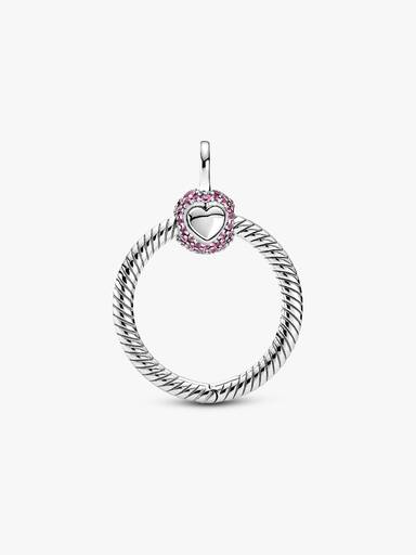 Pandora Moments Small Pink Pavé O Pendant