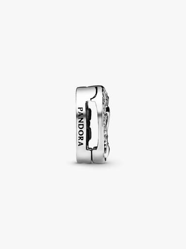 PANDORA Reflexions heart and arrow silver clip charm with clear cubic zirconia
