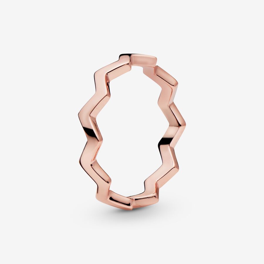 Zigzag 14k rose gold-plated ring image number 0