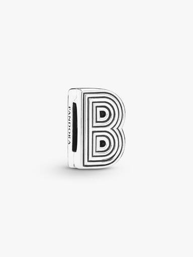 Pandora Reflexions letter B silver clip charm