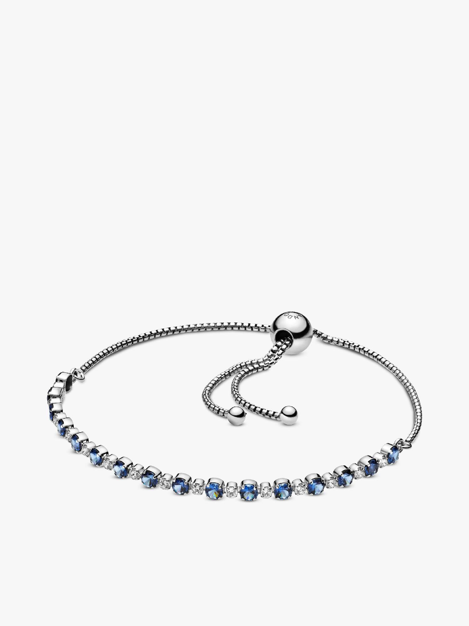 Blue & Clear Sparkle Slider Bracelet
