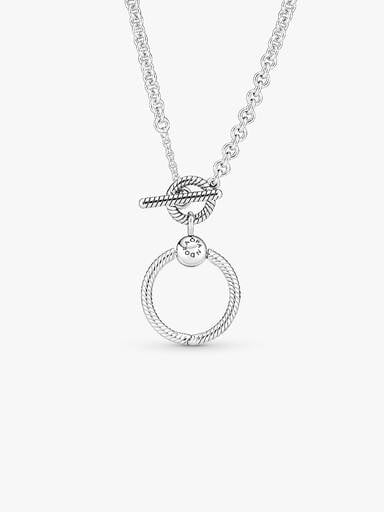 Pandora Moments O Pendant T-bar Necklace