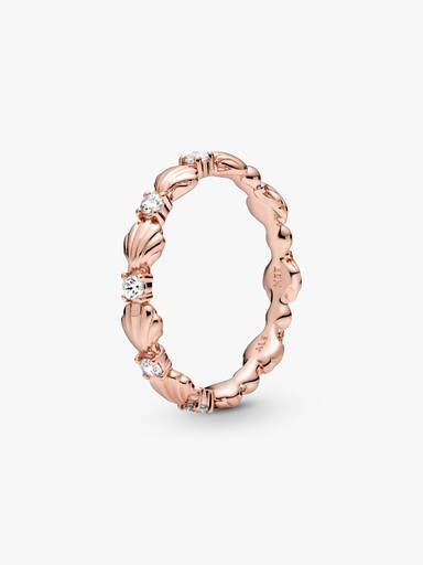 Sparkling Seashell Band Ring