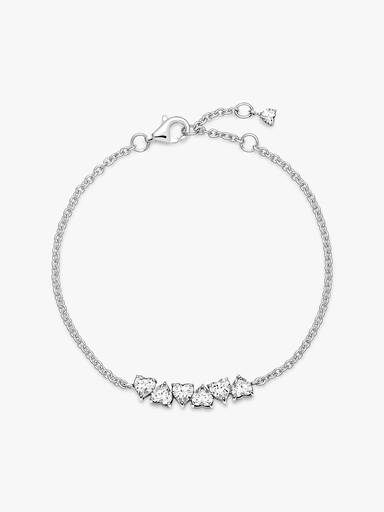 Sparkling Endless Hearts Chain Bracelet